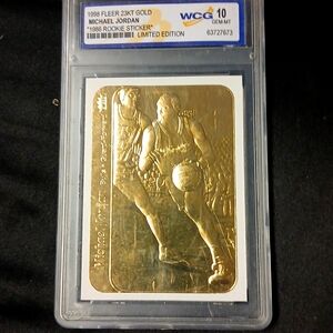 1998 Fleer 23kt Michael Jordan Rookie Sticker Limited Edition